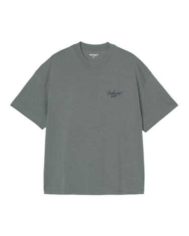 Carhartt WIP S/S Signature Script T-Shirt Silver Pine / Jupiter - KYOTO - Carhartt WIP