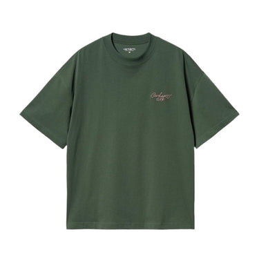 Carhartt WIP S/S Signature Script T-Shirt Sycamore Tree / Dusty Rose - KYOTO - Carhartt WIP