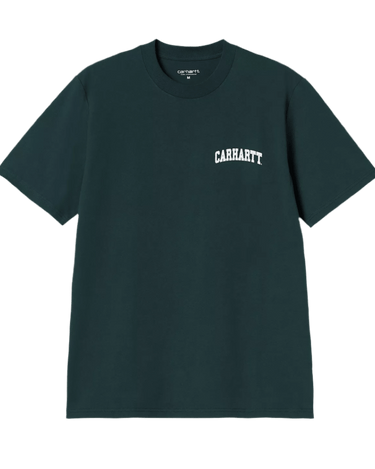Carhartt WIP S/S University Script T-Shirt Deep Lagoon / White - KYOTO - Carhartt WIP