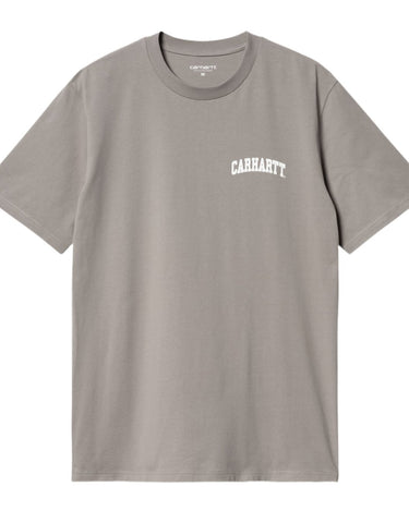 Carhartt WIP S/S University Script T-Shirt Misty Grey / White - KYOTO - Carhartt WIP