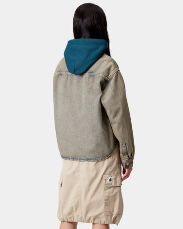 Carhartt WIP W' Georgia Shirt Jacket Blue / Leather - KYOTO - Carhartt WIP women