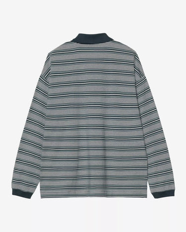 Carhartt WIP W' L/S Largo Polo T-Shirt Largo Stripe, Deep Lagoon - KYOTO - Carhartt WIP women