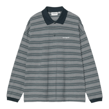 Carhartt WIP W' L/S Largo Polo T-Shirt Largo Stripe, Deep Lagoon - KYOTO - Carhartt WIP women
