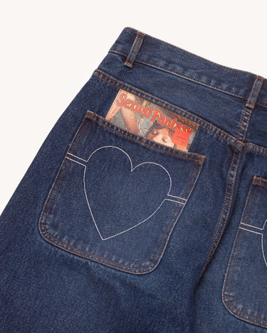 Carne Bollente Back Pocket Pleasures Washed Blue jeans - KYOTO - Carne Bollente