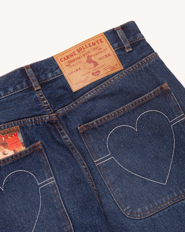 Carne Bollente Back Pocket Pleasures Washed Blue jeans - KYOTO - Carne Bollente