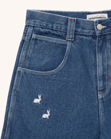 Carne Bollente Bunny Bonanza Washed Blue shorts - KYOTO - Carne Bollente