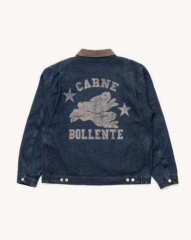 Carne Bollente Moto Rabbit (Alt. Stud Bunny) Washed Blue overshirts - KYOTO - Carne Bollente