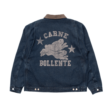 Carne Bollente Moto Rabbit (Alt. Stud Bunny) Washed Blue overshirts - KYOTO - Carne Bollente