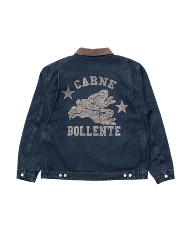 Carne Bollente Moto Rabbit (Alt. Stud Bunny) Washed Blue overshirts - KYOTO - Carne Bollente