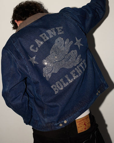 Carne Bollente Moto Rabbit (Alt. Stud Bunny) Washed Blue overshirts - KYOTO - Carne Bollente