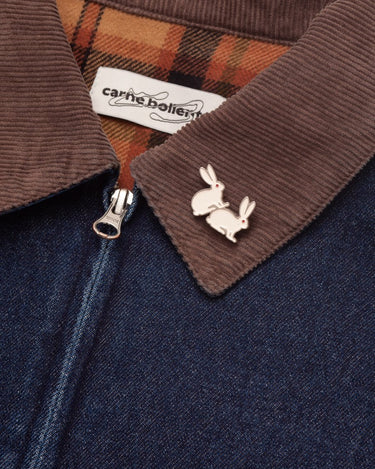 Carne Bollente Moto Rabbit (Alt. Stud Bunny) Washed Blue overshirts - KYOTO - Carne Bollente