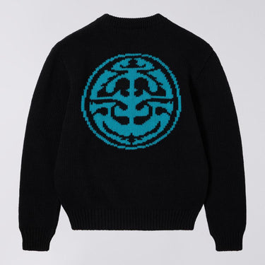 EDWIN ELLIS SWEATER - BLACK/BALTIC - KYOTO - EDWIN