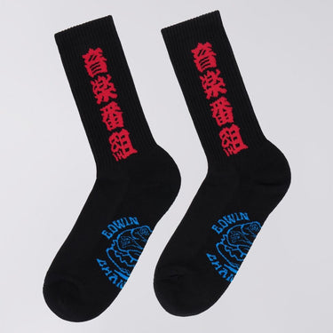 EDWIN Emc Socks Black - KYOTO - EDWIN