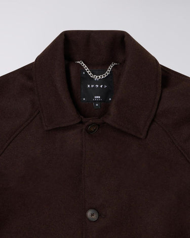 EDWIN MAC WOOL Coat DARK BROWN - KYOTO - EDWIN