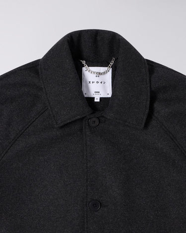 EDWIN MAC WOOL COAT - DARK GREY MARL - KYOTO - EDWIN