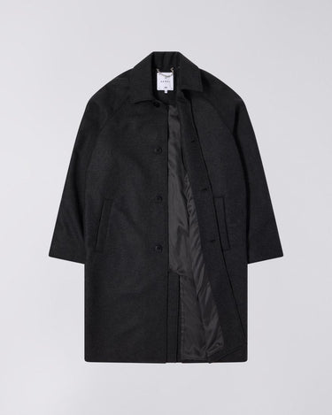 EDWIN MAC WOOL COAT - DARK GREY MARL - KYOTO - EDWIN