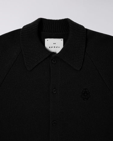 EDWIN MARS POLO CARDIGAN - BLACK - KYOTO - EDWIN