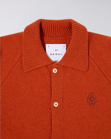 EDWIN MARS POLO CARDIGAN Sweater ORANGE - KYOTO - EDWIN