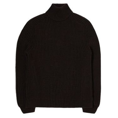 EDWIN RONI HIGH COLLAR Sweater DARK BROWN - KYOTO - EDWIN