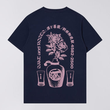 EDWIN SAKE AND ROSES T-shirt MARITIME BLUE - KYOTO - EDWIN