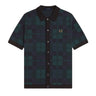 Fred Perry BLACK WATCH TARTAN KNIT SHIRT Blackwatch Tarta - KYOTO - Fred Perry