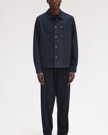 Fred Perry BRUSHED TWILL OVERSHIRT Navy - KYOTO - Fred Perry