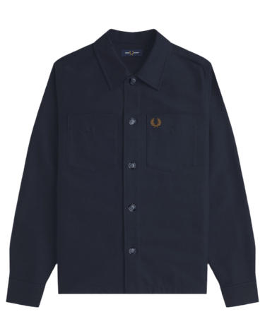 Fred Perry BRUSHED TWILL OVERSHIRT Navy - KYOTO - Fred Perry