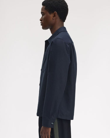 Fred Perry BRUSHED TWILL OVERSHIRT Navy - KYOTO - Fred Perry