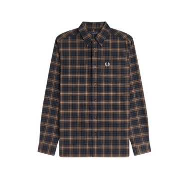 Fred Perry BRUSHED TWILL TARTAN SHIRT Tobacco - KYOTO - Fred Perry