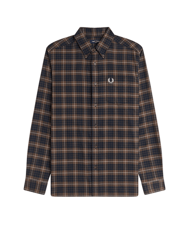 Fred Perry BRUSHED TWILL TARTAN SHIRT Tobacco - KYOTO - Fred Perry