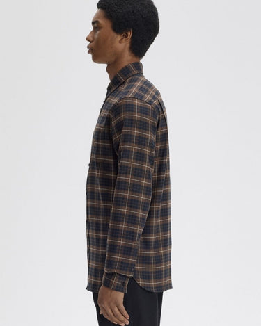 Fred Perry BRUSHED TWILL TARTAN SHIRT Tobacco - KYOTO - Fred Perry