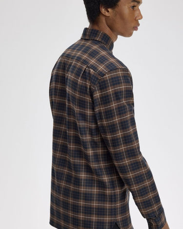 Fred Perry BRUSHED TWILL TARTAN SHIRT Tobacco - KYOTO - Fred Perry