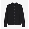 Fred Perry BUTTON KNITTED SHIRT Black - KYOTO - Fred Perry