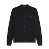 Fred Perry BUTTON KNITTED SHIRT Black - KYOTO - Fred Perry