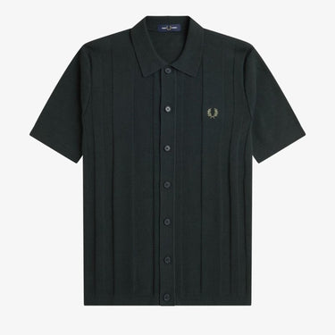 Fred Perry BUTTON THROUGH SS Polo NIGHT GREEN - KYOTO - Fred Perry