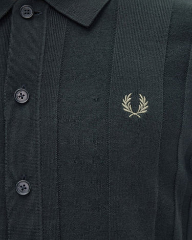 Fred Perry BUTTON THROUGH SS Polo NIGHT GREEN - KYOTO - Fred Perry