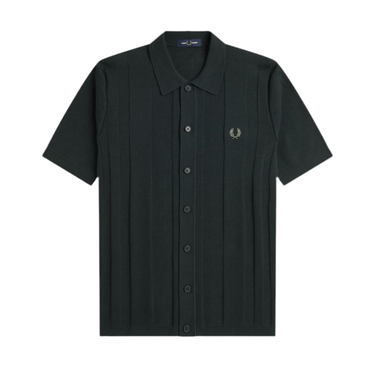 Fred Perry BUTTON THROUGH SS Polo NIGHT GREEN - KYOTO - Fred Perry