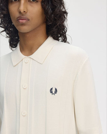 Fred Perry Button Trough Short Sleeve Shirt Ecru - KYOTO - Fred Perry