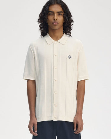 Fred Perry Button Trough Short Sleeve Shirt Ecru - KYOTO - Fred Perry