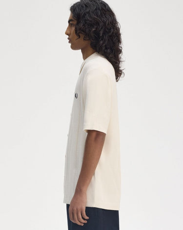 Fred Perry Button Trough Short Sleeve Shirt Ecru - KYOTO - Fred Perry