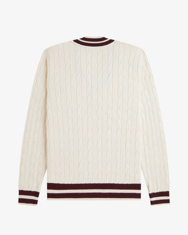 Fred Perry Cable Knit Tennis Jumper Ecru - KYOTO - Fred Perry