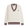 Fred Perry Cable Knit Tennis Jumper Ecru - KYOTO - Fred Perry