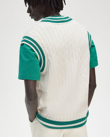 Fred Perry Cable Knit Tennis Tank Ecru - KYOTO - Fred Perry