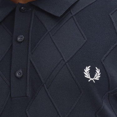Fred Perry CABLE KNITTED Polo Navy - KYOTO - Fred Perry