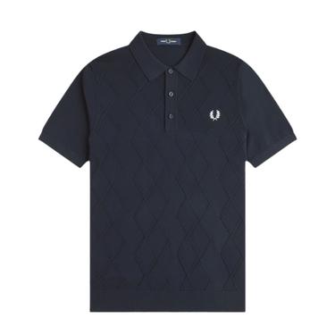 Fred Perry CABLE KNITTED Polo Navy - KYOTO - Fred Perry