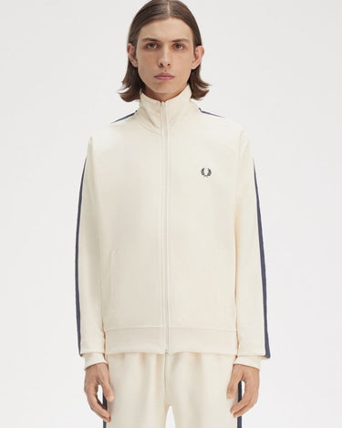 Fred Perry Contrast Tape Track Jacket ECRU/TENNIS BLUE - KYOTO - Fred Perry