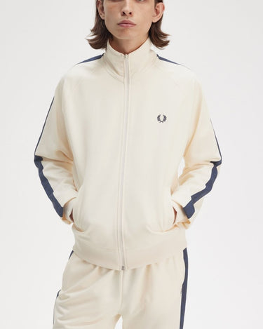 Fred Perry Contrast Tape Track Jacket ECRU/TENNIS BLUE - KYOTO - Fred Perry