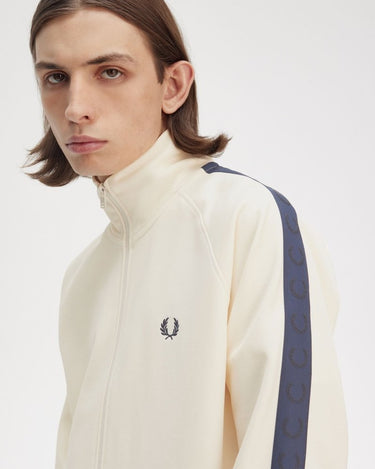 Fred Perry Contrast Tape Track Jacket ECRU/TENNIS BLUE - KYOTO - Fred Perry