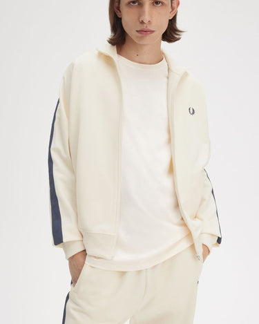 Fred Perry Contrast Tape Track Jacket ECRU/TENNIS BLUE - KYOTO - Fred Perry