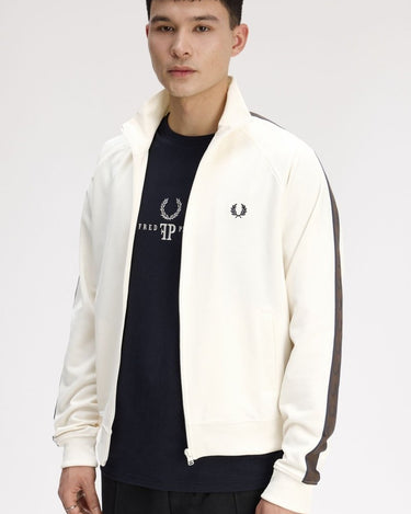 Fred Perry CONTRAST TAPE TRACK JACKET Tobacco - KYOTO - Fred Perry